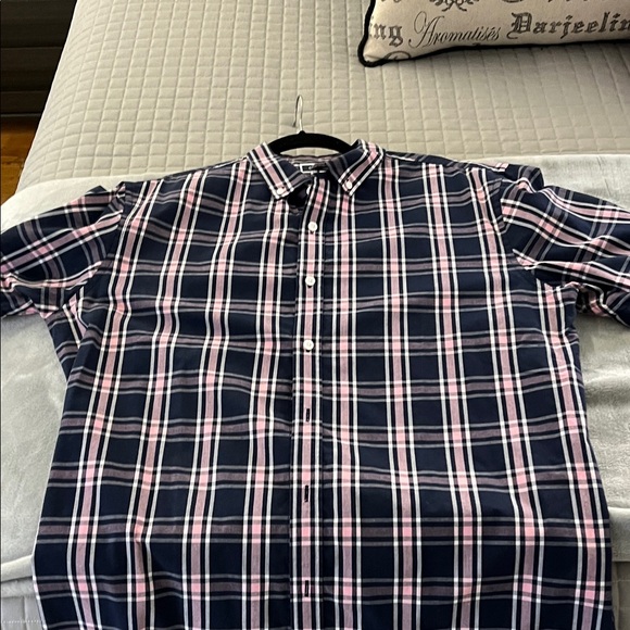 Club Room Men's Blue and Pink Checkered Shirt - Picture 6 of 6